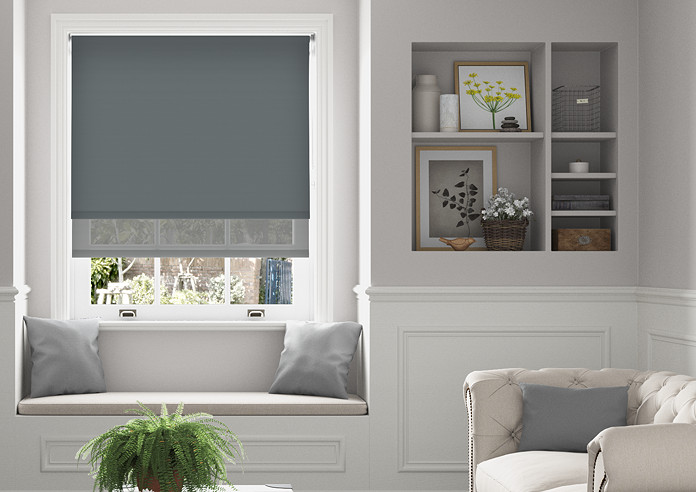 Rimini (Blackout), Storm Cloud & Optima Alto - Double Roller Blind - Image 3